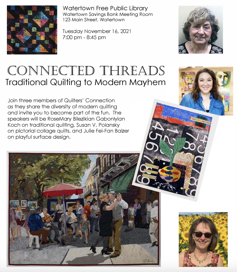 Works of Watertown Quilters on Display at Library, Hear from Speakers