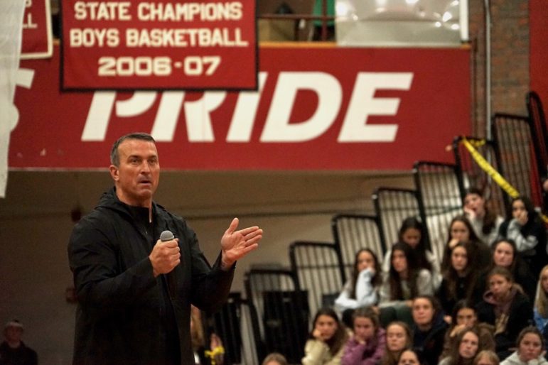 Former basketball star Chris Herren tells Bridgewater students to