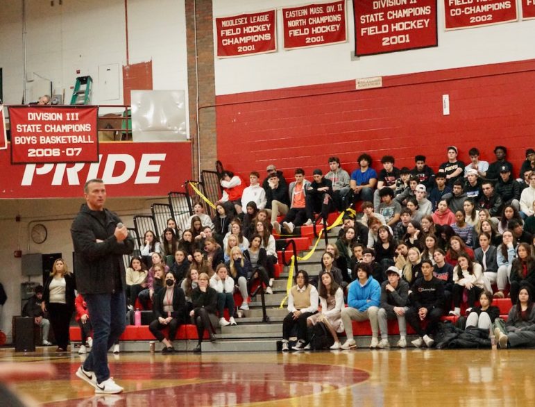 Former basketball star Chris Herren tells Bridgewater students to