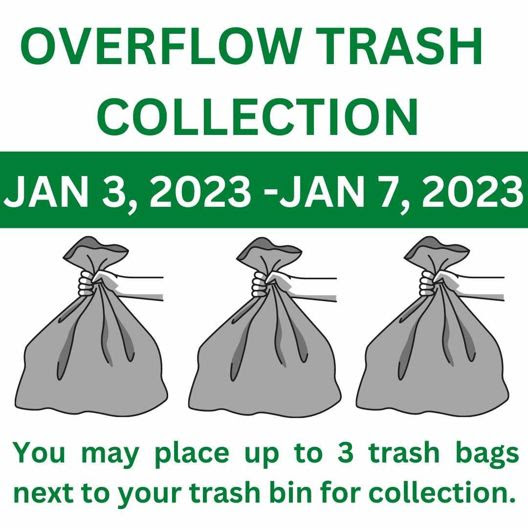 Trash Collection: Christmas Trees, Extra Trash Bags & 2023